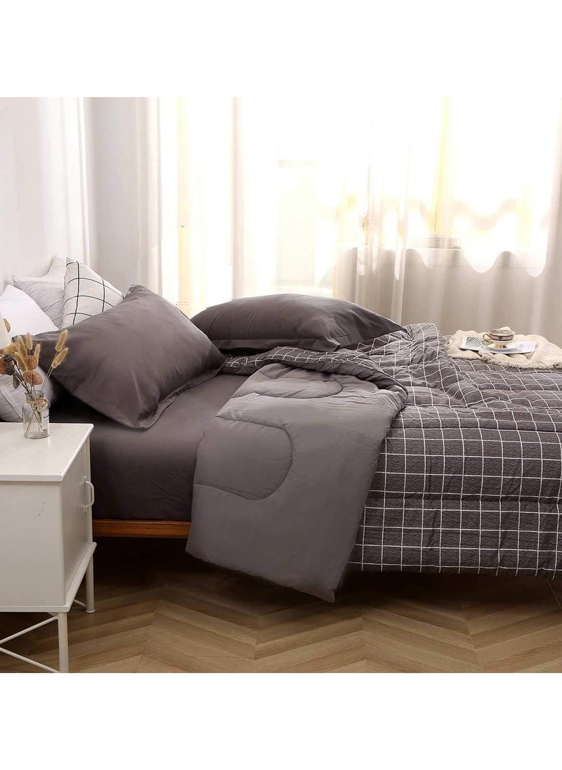 4-Piece Geometric Design Bedding Set Cotton Multicolour