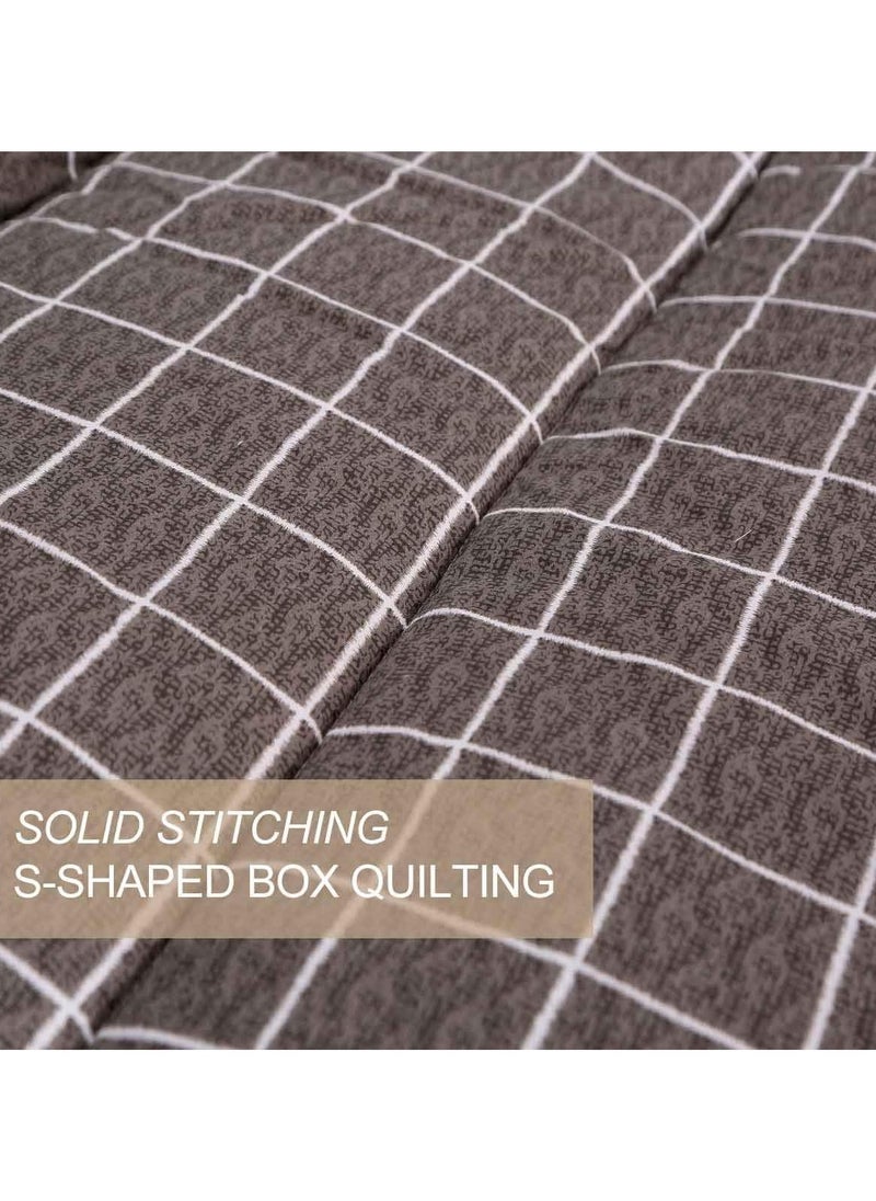 4-Piece Geometric Design Bedding Set Cotton Multicolour