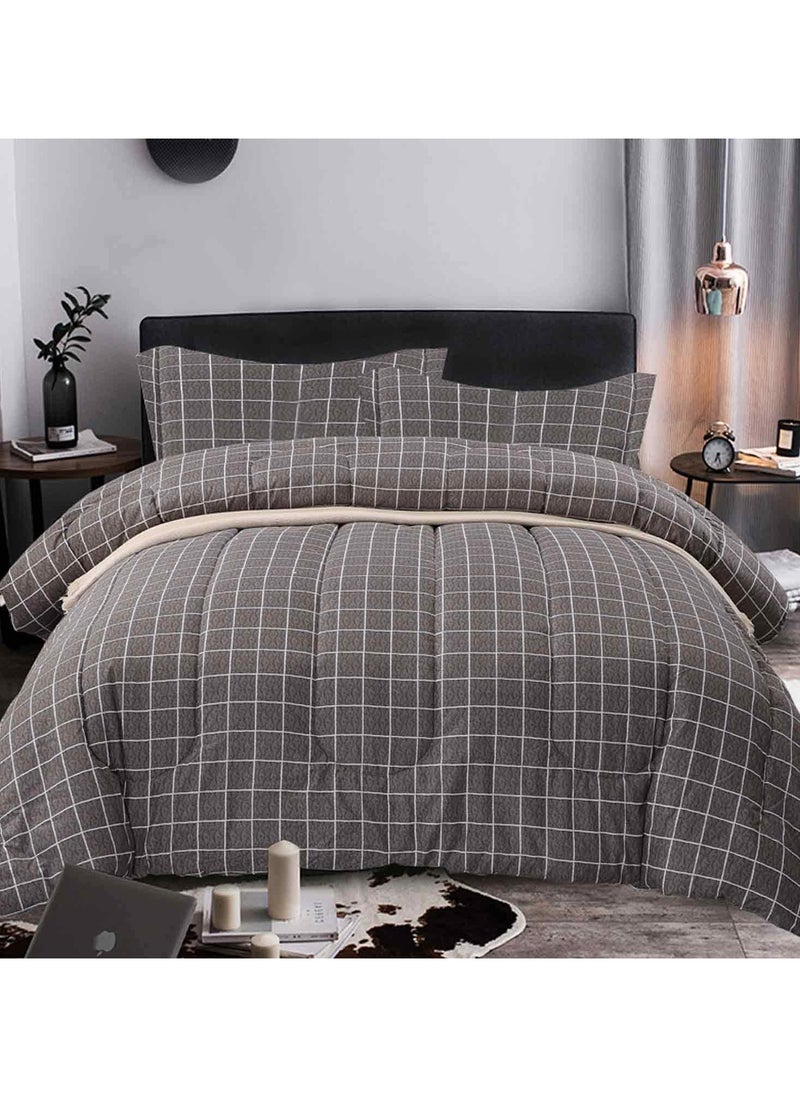 4-Piece Geometric Design Bedding Set Cotton Multicolour