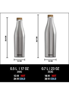 Sigg SIGG - Insulated Water Bottle - Meridian Brushed - Leakproof & Extra-Slim - BPA Free - Plastic Free - 18/8 Stainless Steel - Double Walled - Bamboo Screw Top - Brushed - 17 Oz  - Image 4