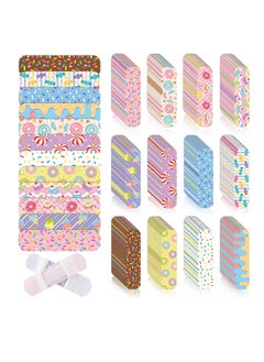 Excefore Cartoon Adhesive Bandages for Kids, 12 Styles 120 Pcs Flexible Adhesive Candy Donut Bandages, Waterproof Breathable Adhesive Bandages, for Little Cuts Scrapes for Girls Boys Children  - Image 1