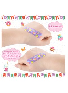Excefore Cartoon Adhesive Bandages for Kids, 12 Styles 120 Pcs Flexible Adhesive Candy Donut Bandages, Waterproof Breathable Adhesive Bandages, for Little Cuts Scrapes for Girls Boys Children  - Image 4
