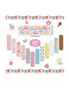Excefore Cartoon Adhesive Bandages for Kids, 12 Styles 120 Pcs Flexible Adhesive Candy Donut Bandages, Waterproof Breathable Adhesive Bandages, for Little Cuts Scrapes for Girls Boys Children  - Image 2