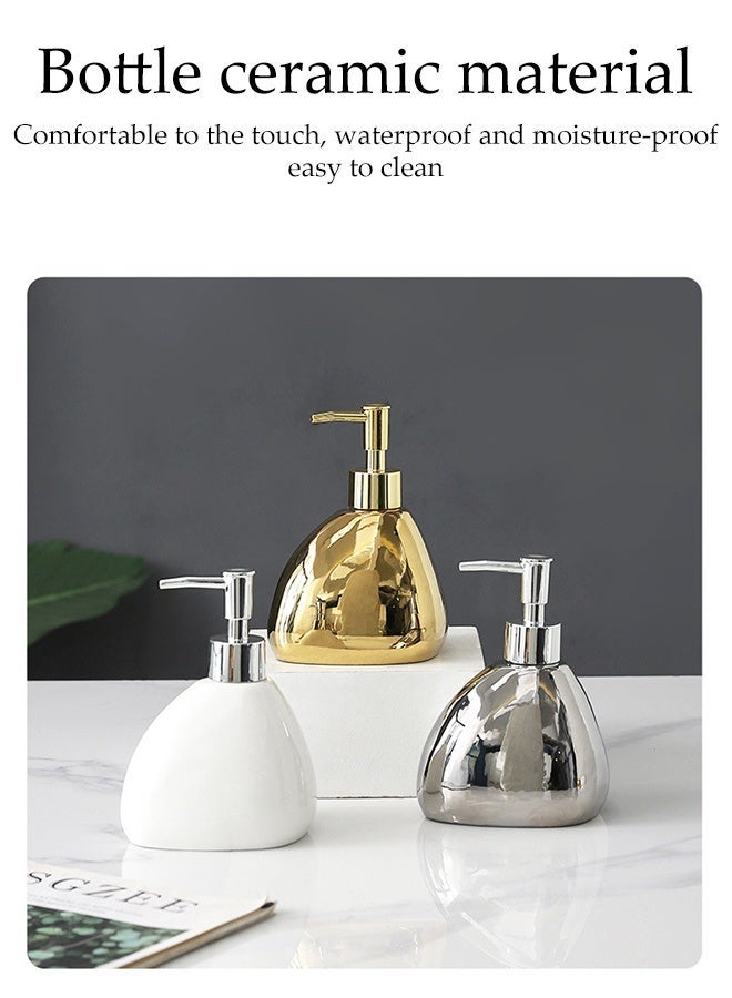 DUNISO 4 Pcs  Ceramic  Bathroom Accessories Sets Complete With Soap Dispenser,Soap Dish,Toothbrush cup and Storage tank ,Countertop Bathroom Decor(White) - Image 3
