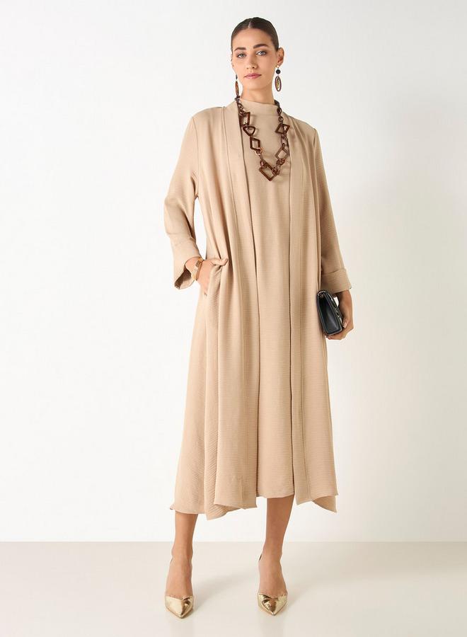 Iconic A-line Sleeveless Dress with Longline Shrug - Image 1