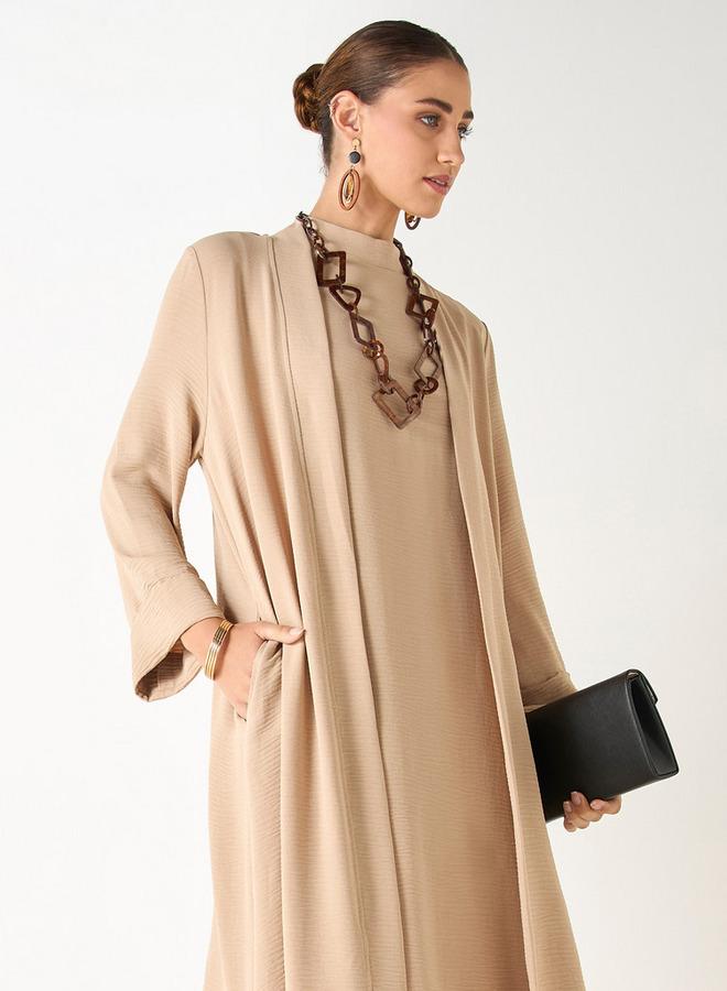 Iconic A-line Sleeveless Dress with Longline Shrug - Image 2