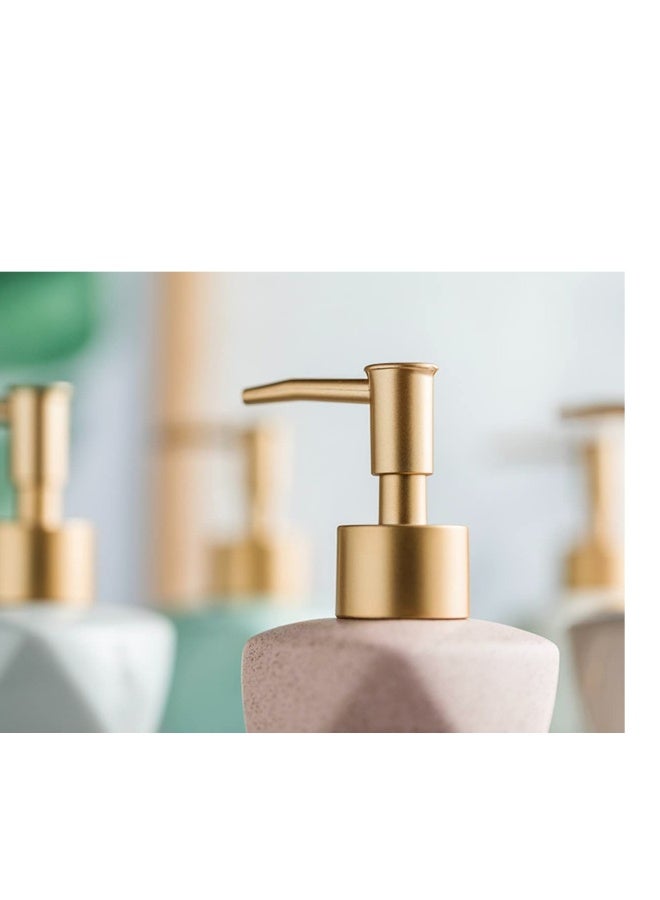 Hand Dish Soap Dispenser for Bathroom Kitchen Ceramic Countertop Soap Dispenser Pump for Liquid Lotions Hand Dishes Shower Soap, Marble Look 14 Oz (2 Pack) - Image 4