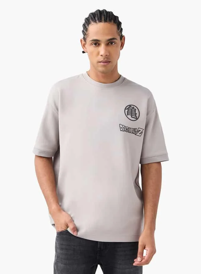 SP Characters Dragon Ball Z Print Crew Neck T-shirt with Short Sleeves