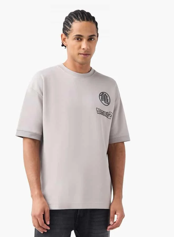 SP Characters Dragon Ball Z Print Crew Neck T-shirt with Short Sleeves