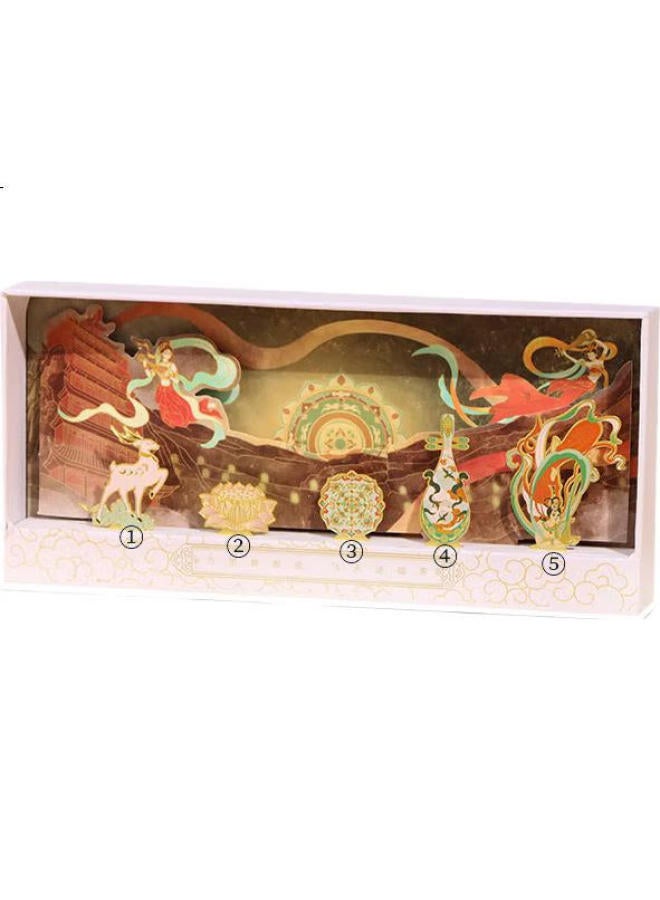 Tatanice [Lowest Price Online] Tatanice Bookmark, Dunhuang Fairyland Scene Style, Gift, Birthday Present, Sticky Note, Book Clip, Reading Card, Gift For Elders And Friends - Image 3