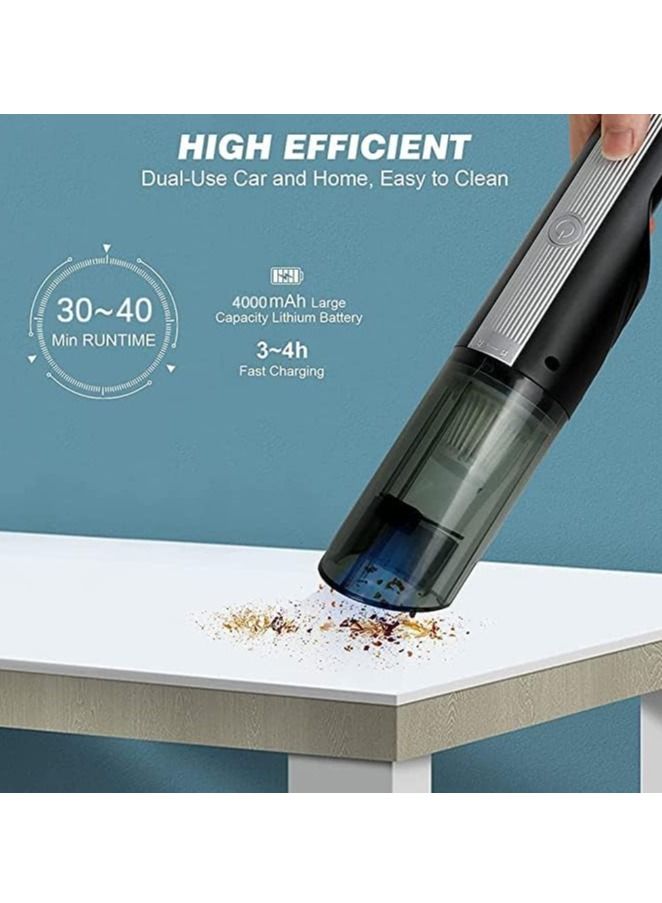 Gonice Cordless Handheld Vacuum Cleaner,12000Pa Powerful Compact Lightweight Rechargeable Mini Hand Vacuum Cleaner 4000 mAh Lithium Battery Home, Car, Dust Cleaning and Pet Hair.  - Image 2