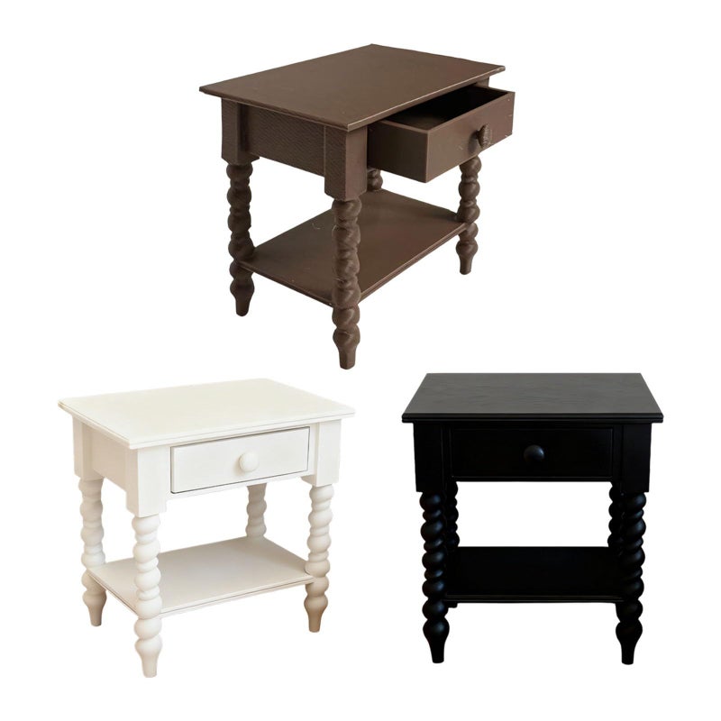 Dollhouses Nightstand 1/12 Scale White Texture Openable Doors Compact Bedroom Furniture Miniature Accessory Storage - Image 5