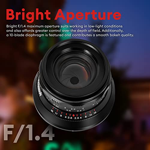 PERGEAR 35mm F1.4 Full-Frame Manual Focus Lens, Compatible with Full-Frame L-Mount Mirrorless Cameras T TL TL2 CL, DC-S5 DC-S1H DC-S1R DC-S1 DC-BS1H an fp fp-L (Black) - Image 4
