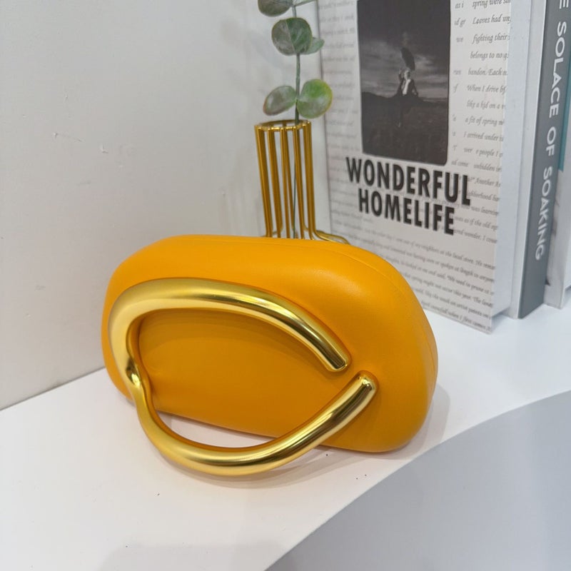 Acrylic Round Box Clutch Evening Bag with Metal Handle - Image 4