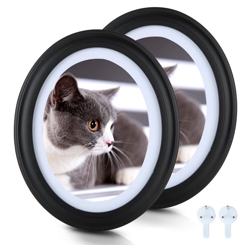 SENENQU 2 Pack Black Ovals Picture Frames 8x10 Classic Oval Photos Frames with Mounting Screws and Hooks 8 by 10 Oval Wall Picture Frame Photo Frame for Home Decor Photos Gallery