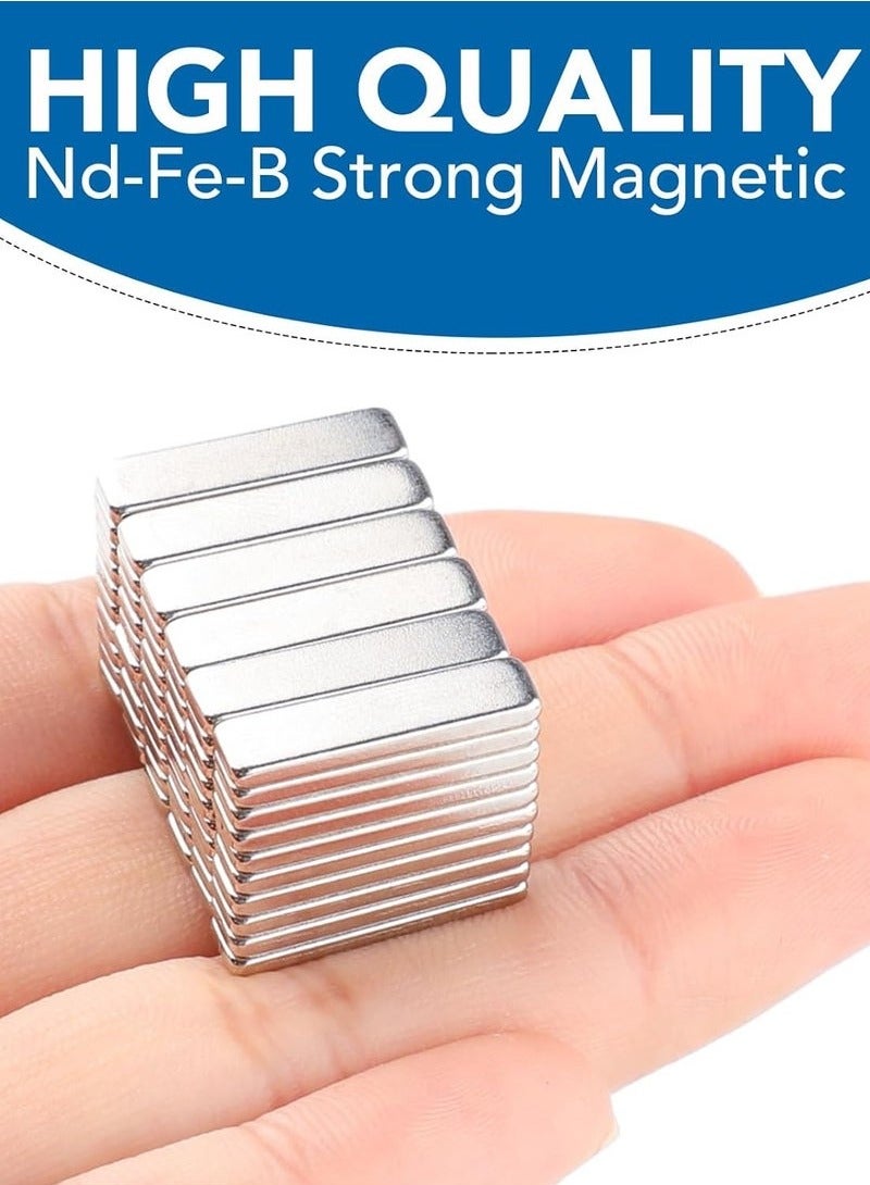 general Neodymium Bar Magnets, 20x5x2mm 60Pcs Small Strong Rare Earth Magnets, Strong Rectangular Magnetic Bar, Mini Powerful Magnets for Crafts, Fridge, Science, Office and Tool Storage - Image 4