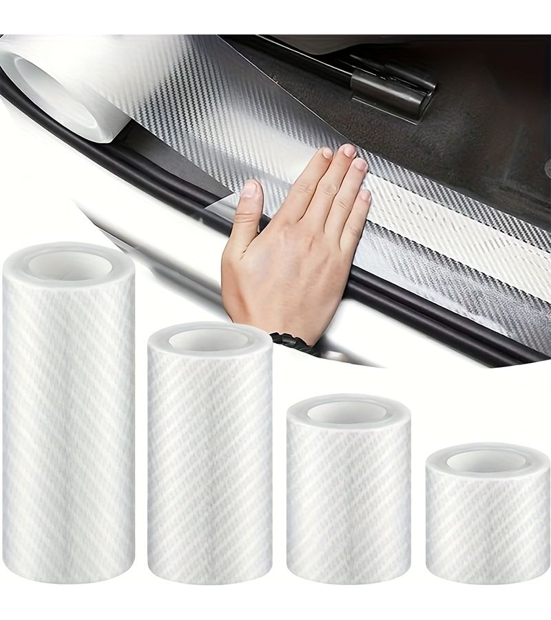 4pcs Car Door Protector Transparent Scratch Resistant PET Film Easy Apply Enhanced Vehicle Carbon Fiber Accessory - Image 1