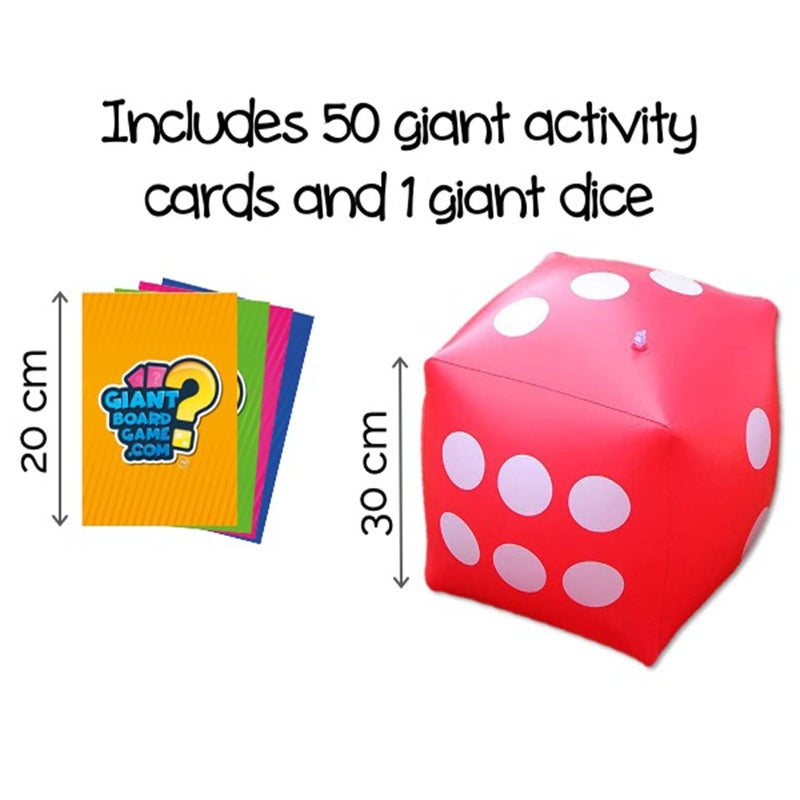 QUOKKA Giant Board Games for 6 8 Year Olds - Fun Family Game for Kids & Adults with Jumbo Dice - Play Indoor & Outdoor | 250 Challenges | Quick Set Up - Card Trivia Game for Teens Ages 7 10 - Image 2