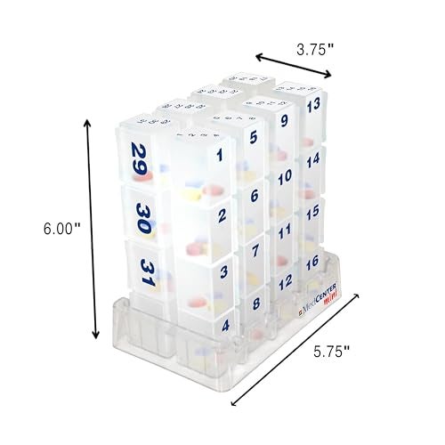 MEDCENTER Monthly Medication and Vitamin Organizer for Kitchen and Bathroom, Monthly Travel Pill Holder for Medication - Gift for Mom, Dad, Elderly, Seniors - Image 3
