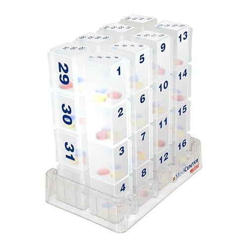 MEDCENTER Monthly Medication and Vitamin Organizer for Kitchen and Bathroom, Monthly Travel Pill Holder for Medication - Gift for Mom, Dad, Elderly, Seniors - Image 1