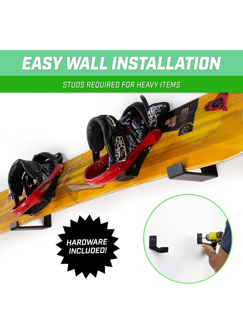 GoSports GoSports Universal Snowboard  Skateboard Wall Mount Display Racks  2 Pack Foam Padded Hangers  - Image 5