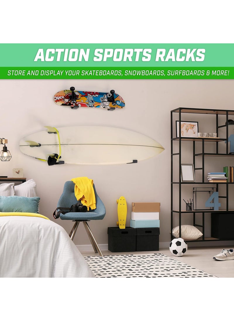 GoSports GoSports Universal Snowboard  Skateboard Wall Mount Display Racks  2 Pack Foam Padded Hangers  - Image 2