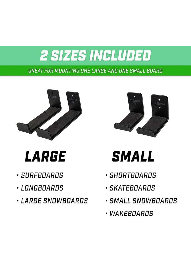 GoSports GoSports Universal Snowboard  Skateboard Wall Mount Display Racks  2 Pack Foam Padded Hangers  - Image 3