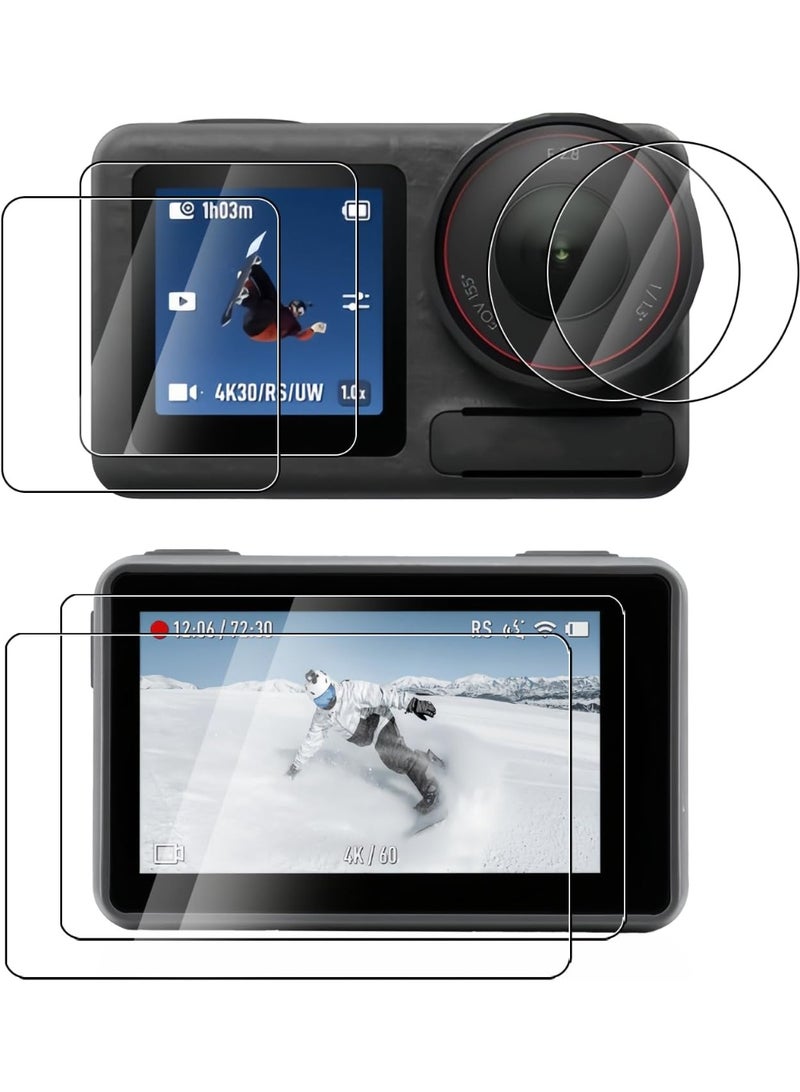 حزمة 2 لـ DJI OSMO Action 6 فيلم شاشة الزجاج المقوى و فيلم حامي العدسة ، حامي الشاشة لـ DJI OSMO Action6 ، مكافحة الخدش - Image 1