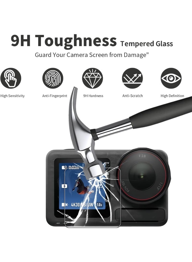 حزمة 2 لـ DJI OSMO Action 6 فيلم شاشة الزجاج المقوى و فيلم حامي العدسة ، حامي الشاشة لـ DJI OSMO Action6 ، مكافحة الخدش - Image 3