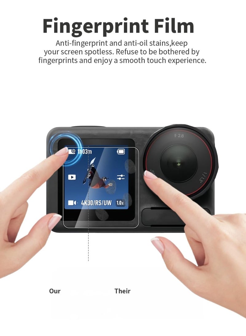 حزمة 2 لـ DJI OSMO Action 6 فيلم شاشة الزجاج المقوى و فيلم حامي العدسة ، حامي الشاشة لـ DJI OSMO Action6 ، مكافحة الخدش - Image 4