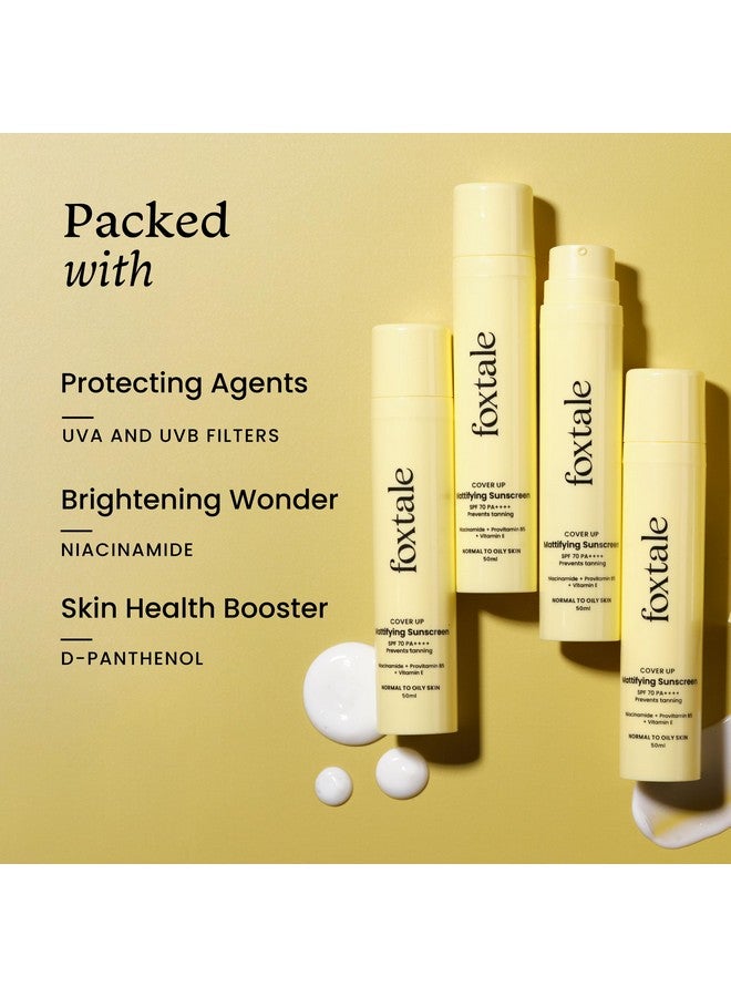 foxtale Niacinamide Matte Sunscreen Spf 70+ Pa++++ | No White Cast | Non Greasy | Prevents Tanning | Uva/Uvb Protection | Lightweight | Men & Women | For Normal To Oily Skin | 50 Ml - Image 4
