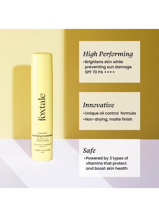 foxtale Niacinamide Matte Sunscreen Spf 70+ Pa++++ | No White Cast | Non Greasy | Prevents Tanning | Uva/Uvb Protection | Lightweight | Men & Women | For Normal To Oily Skin | 50 Ml - Image 2