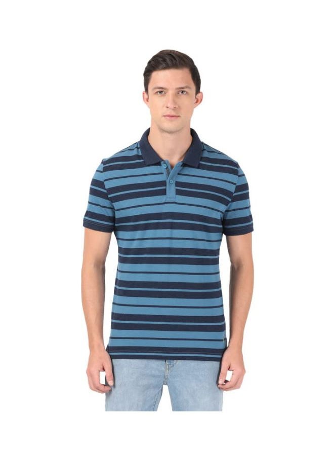 JOCKEY - Jockey US93 Men Super Combed Cotton Rich Striped Polo T Shirt - Image 1