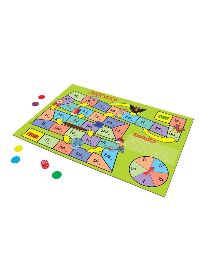 Junior Learning Phonics Board Games Set, 6 Counters, Ages 4-5, Language Skills, Pre K-K, Medium  - Image 2