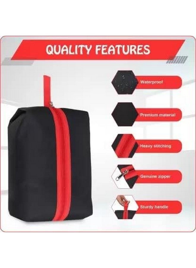 Agroha Shoe Pouch for Shoe Organizer in Travelling Shoe Cover for dustproof Packing Shoe Bag 40x13x18cm (Black & Red) Pack of 2 - Image 5