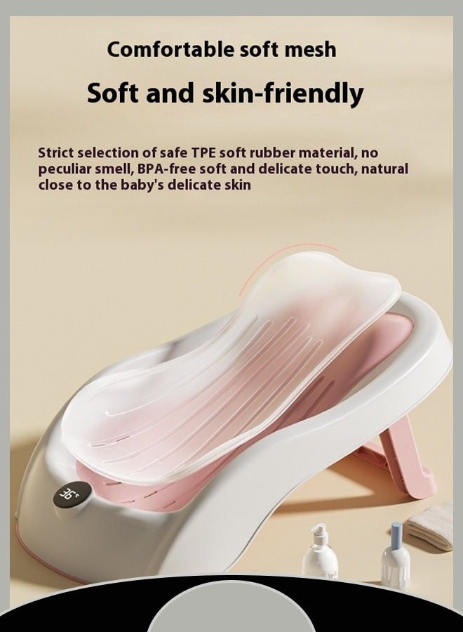 Foldable baby bath bed, temperature-sensitive bath frame, non-slip bath mat with stand, can sit or lie down - Image 2