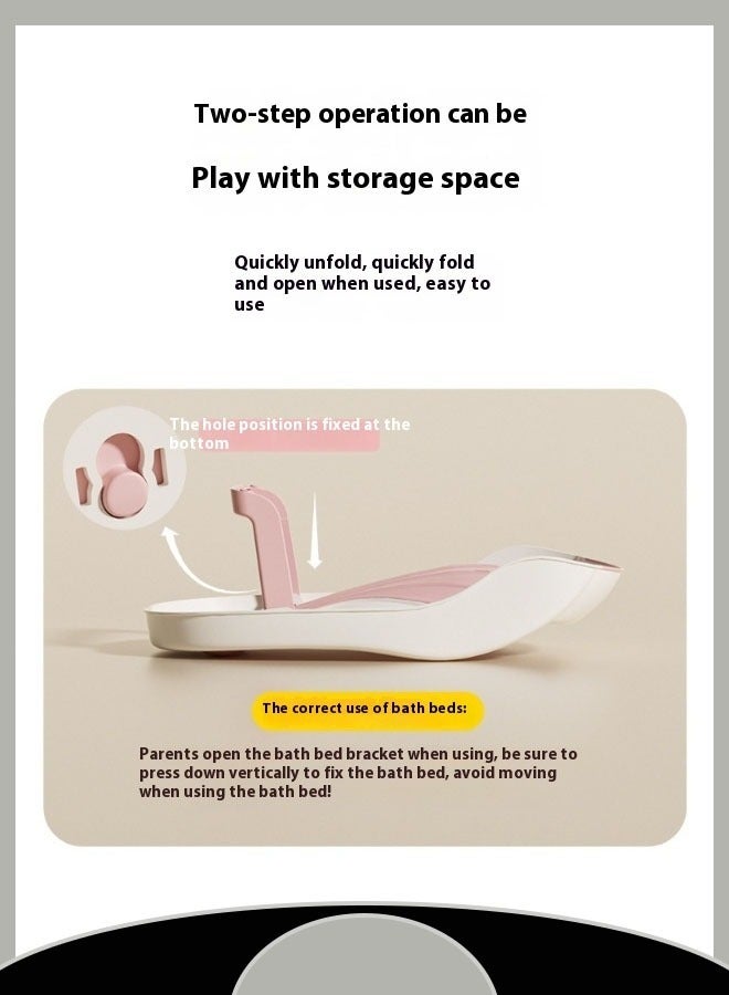 Foldable baby bath bed, temperature-sensitive bath frame, non-slip bath mat with stand, can sit or lie down - Image 5