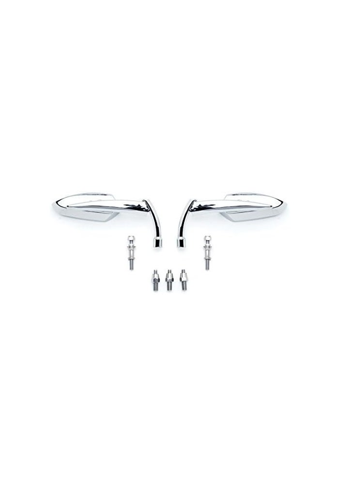 OKSTNO Chrome Grim Reaper Universal Custom Motorcycle Cruiser Mirrors - Free Adapters Rear View Mirrors Pair - Image 3