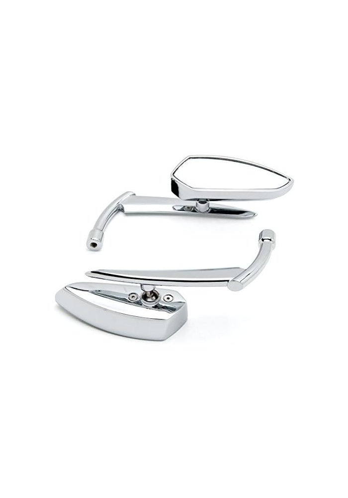 OKSTNO Chrome Grim Reaper Universal Custom Motorcycle Cruiser Mirrors - Free Adapters Rear View Mirrors Pair - Image 1