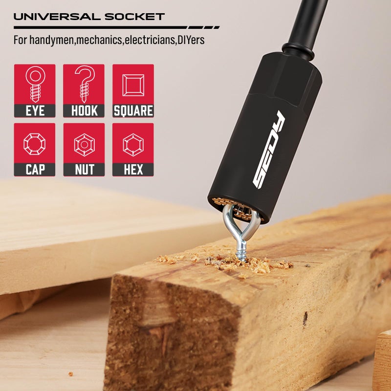 SEDY 80-Piece Premium Magnetic Impact Nut Driver Set Metric & SAE with Socket Adapters, Bit Holder, Wing Nut Driver, Universal Sockets, Quick Release Extension, Power Bits - Image 4