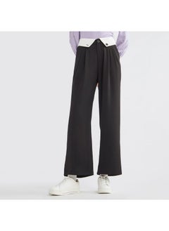 FAV Plain Wide Leg Pants with Pleat Detail and Pockets  - Image 1
