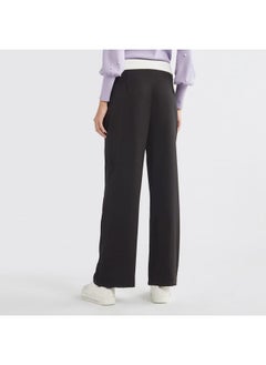 FAV Plain Wide Leg Pants with Pleat Detail and Pockets  - Image 3
