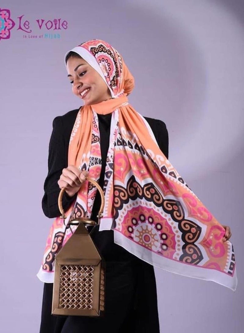 لافوال طرحة شيفون ديجيتال ناعم من Le Voile مقاس 200×70 سم – خفيفة وأنيقة