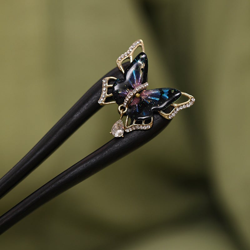 Generic Elegant Lotus Ebony Hairpin Tassel TraditionalU-shaped hairpin [No. 34] 13cm U-shaped hairpin [No. 34] 13cm 