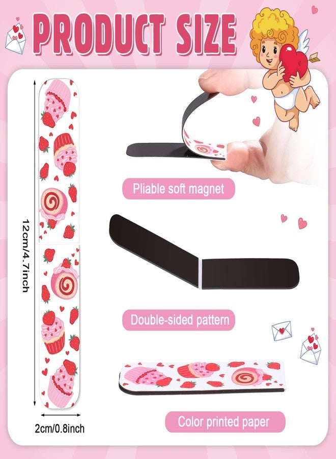 Honoson 48 Pieces Valentine‘s Day Magnetic Bookmark Valentines Magnetic Page Markers Valentines Page Clips Bookmarks Happy Valentine‘s Day Gifts for Kids Classroom Supplies Party Favors, 24 Designs - Image 2