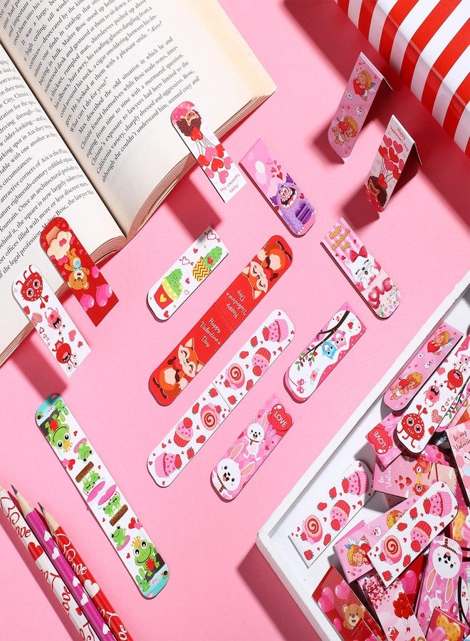 Honoson 48 Pieces Valentine‘s Day Magnetic Bookmark Valentines Magnetic Page Markers Valentines Page Clips Bookmarks Happy Valentine‘s Day Gifts for Kids Classroom Supplies Party Favors, 24 Designs - Image 3
