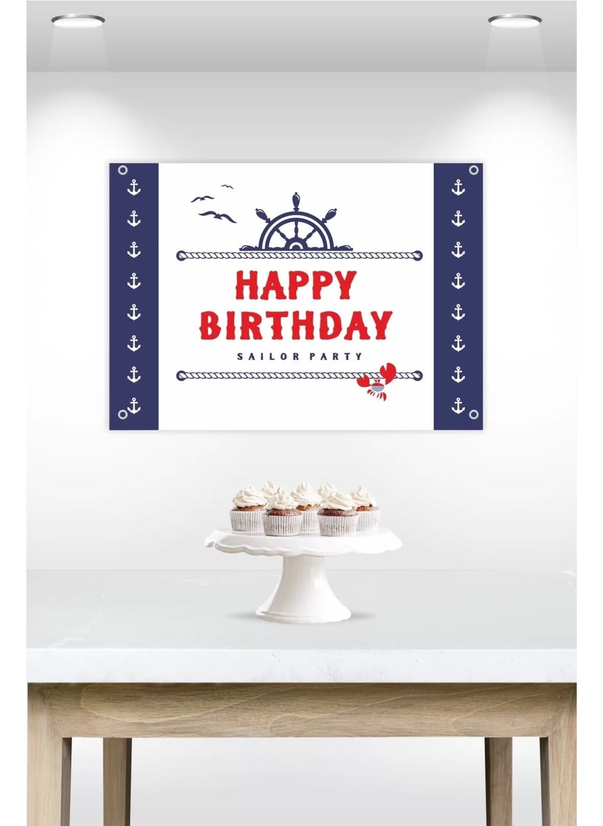 Neşeli Günlerim My Happy Days Sailor Themed Canvas Poster 50X70 cm 