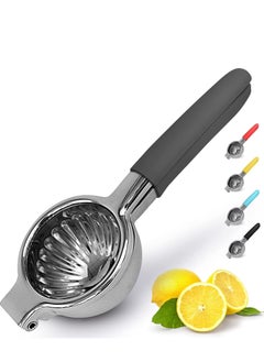 MIXDE Kitchen Lemon Squeezer Stainless Steel with Premium Quality Heavy Duty Solid Metal Squeezer Bowl - Large Manual Citrus Press Juicer and Lime Squeezer Stainless Steel (Black)  - Image 1
