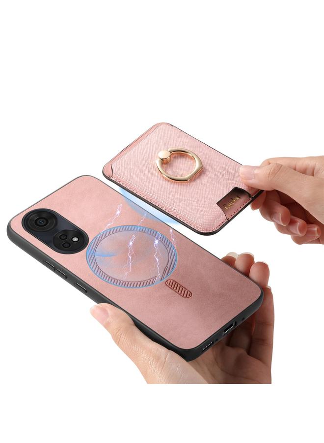 اس-توب جراب هاتف OPPO A3 Pro بتصميم كلاسيكي متقاطع من الجلد مع حلقة إدخال عمودية وحقيبة بطاقات MagSafe - Image 5