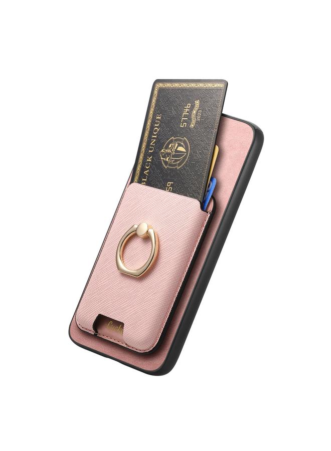 اس-توب جراب هاتف OPPO A3 Pro بتصميم كلاسيكي متقاطع من الجلد مع حلقة إدخال عمودية وحقيبة بطاقات MagSafe - Image 3